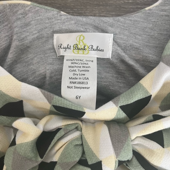 Right Bank Babies Bubble Dress Sleeveless Geometric Pattern NWT Size 6Y - Picture 6 of 7